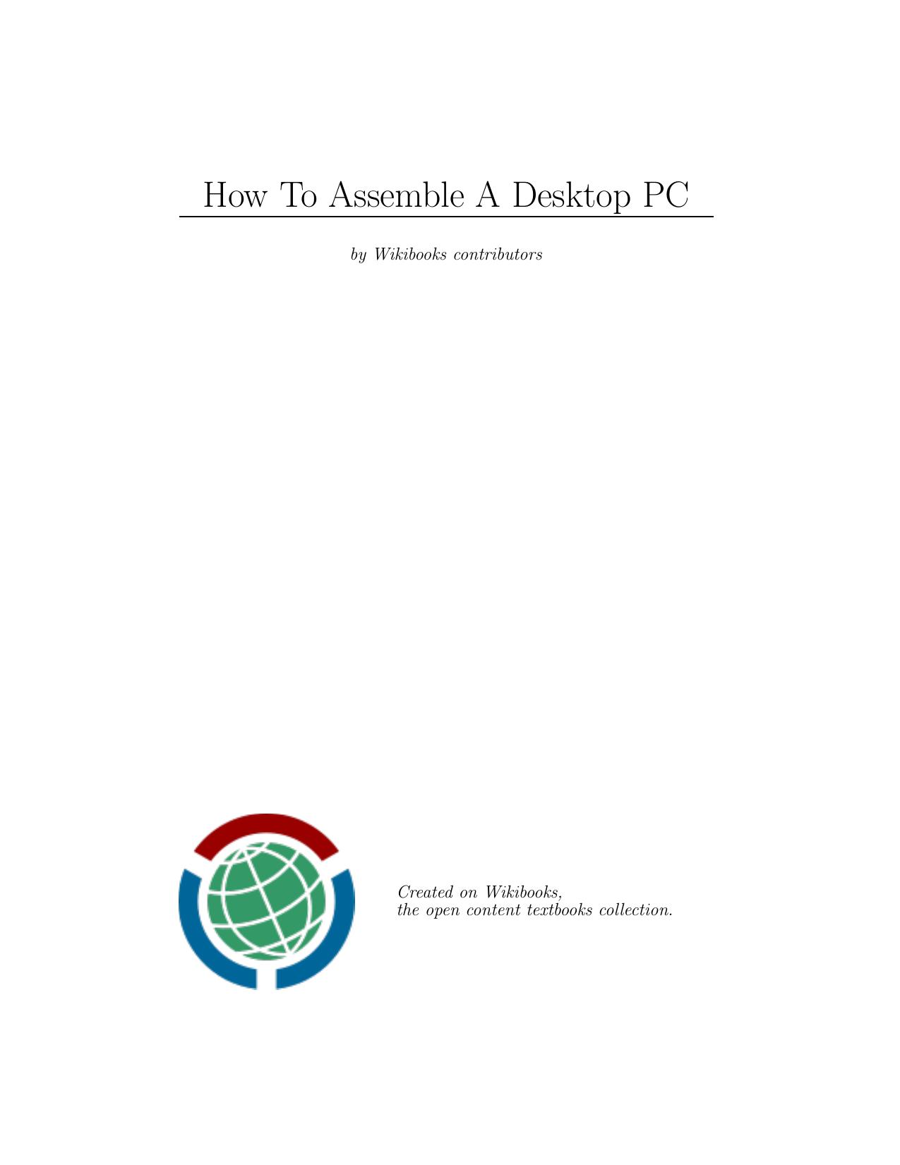How To Assemble A Desktop P C